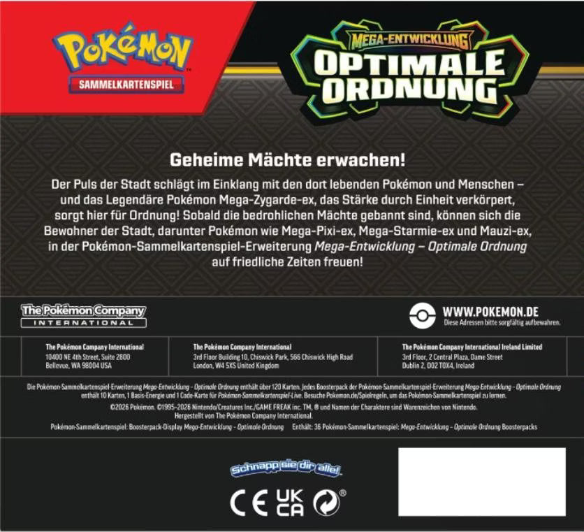 Pokémon TCG ME03 Mega-Entwicklung – Optimale Ordnung Display DE