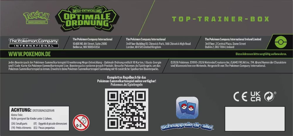 Pokémon TCG ME03 Mega-Entwicklung – Optimale Ordnung Top-Trainer-Box DE