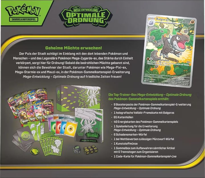 Pokémon TCG ME03 Mega-Entwicklung – Optimale Ordnung Top-Trainer-Box DE