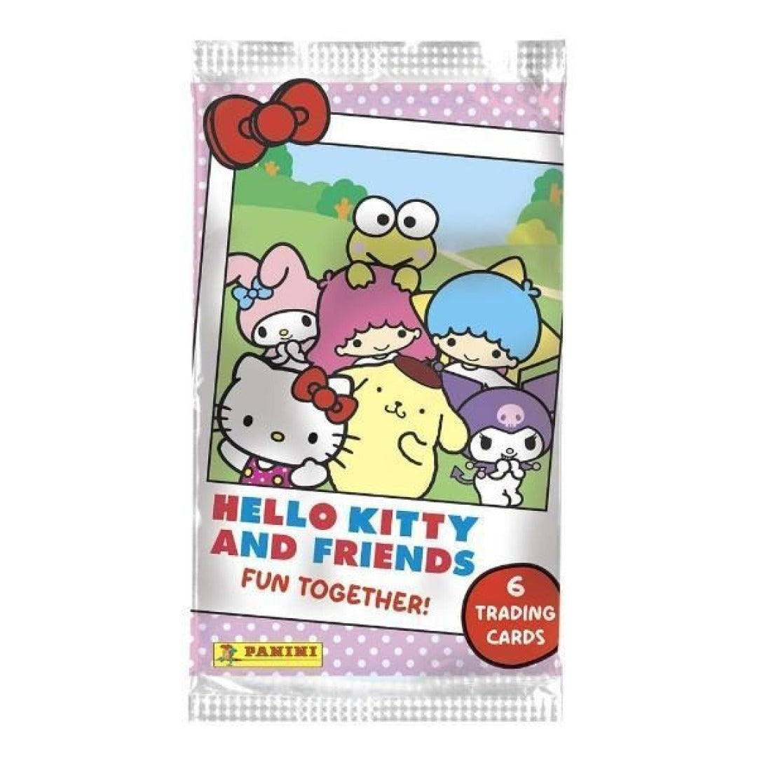 Panini Hello Kitty and Friends Fun Together Booster 6 Karten auf weißem Hintergrund